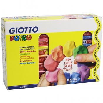 GIOTTO CF16 PANETTI PLASTILINA250G COL.ASS F514500