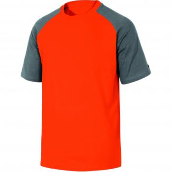 CAMISETA DE ALGODON DELTAPLUS COLOR GRIS NARANJA TALLA XXXL
