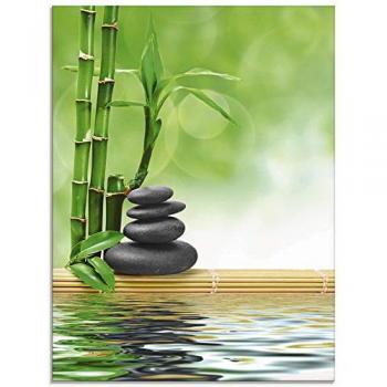 Artland Glasbild »Zen Garten mit Basaltsteinen«