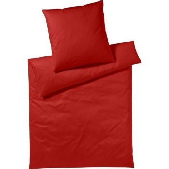 Bettwäsche YES FOR BED Pure & Simple Uni – 135 × 200 cm – Mako‑Satin, braun (Kastanie)