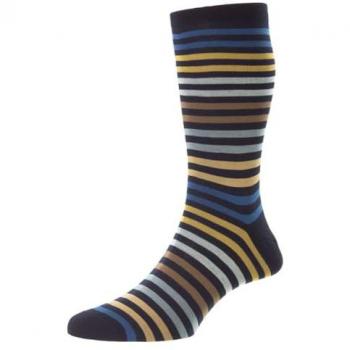 Navy and Turquoise Striped Men's Socks
