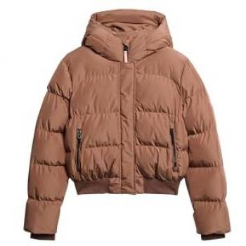 Superdry Sustainable Bomber Jacket für Damen – Braun, Größe S, aus recyceltem Polyester