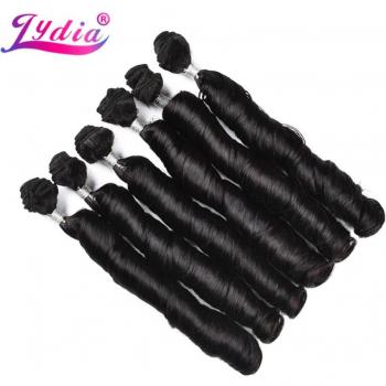 Lydia 18 Zoll lockige synthetische Extensions – Hitze­beständig, federnd (37 g pro Teil) – 6‑teiliger Pack