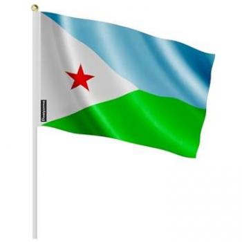 Set de 100 drapeaux mini Djibouti 14x21 cm, tissu polyester