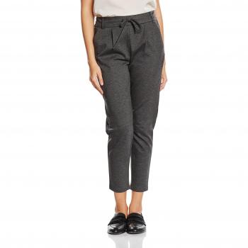 Only Damen Slim Fit Bundfaltenhose 'POPTRASH LIFE EASY', Dunkelgrau Melange, Größe XL/30