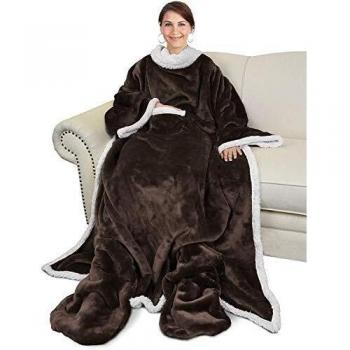 Soft Plush Snuggle Blanket with Sleeves