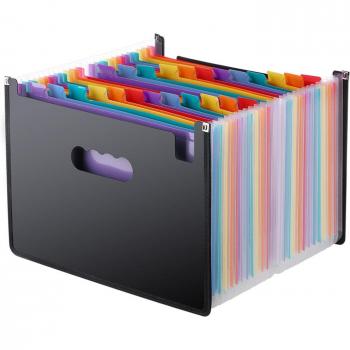 Carpeta de Archivos Acordeón Negro A4 – 24 Bolsillos
