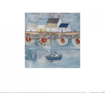 Póster de Louise O'Hara Esperando Pacientemente 30cm x azul/blanco