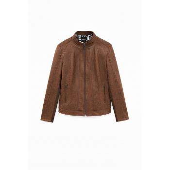 Desigual Lederjacke „Camaruga“ – Purpur‑Nacht
