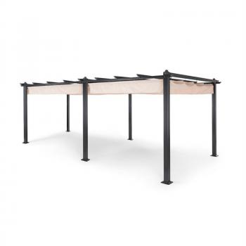 Blumfeldt Pantheon Pergola Auvent Aluminium 3x6 m – Parasol Beige, Pavillon