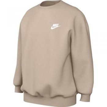 Nike Club Fleece Oversized Crew Sudadera Chicas Beige