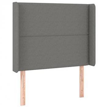 Testiera a LED Grigio Scuro 103x16x118/128cm in Tessuto
