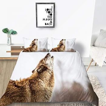 High-End Wolf Print Bedding Set
