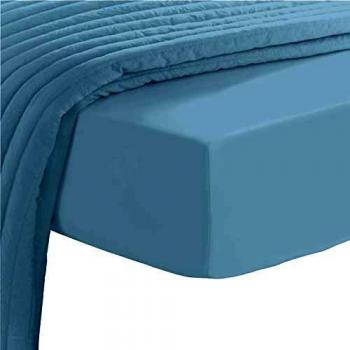 100% Cotton 40cm Deep King Size Bed Sheets in Blue Fog