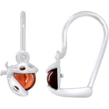 Garnet Ladybug Earrings for Kids