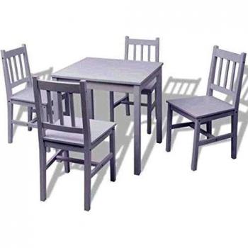 VidaXL Madera de Pino Set de Comedor Elegante 5 Piezas