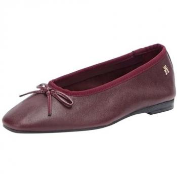 Bailarina de piel con logo de Tommy Hilfiger