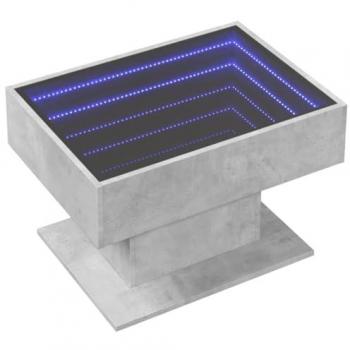 Salon Table centrale LED – finition béton gris – 70x50x45 cm