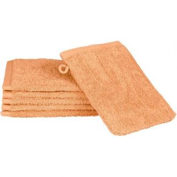 ROSS Waschhandschuh Premium – 6er Set – 100 % Baumwolle (Braun)