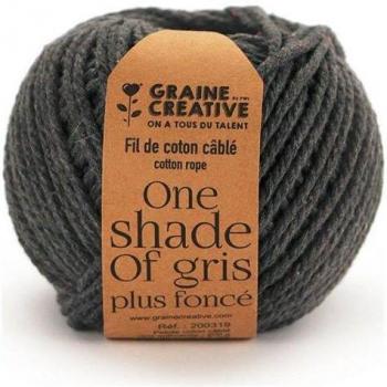 Filo di Cotone Macramè 80 M Grigio Antracite