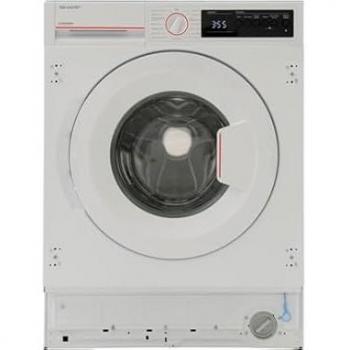 SHARP Lave linge intégrable ESNIB814BWNA, 8 kg, 15 programmes, 1400 tr/mn
