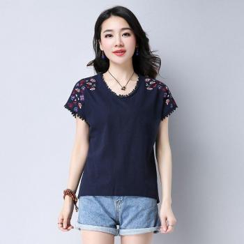 Camisa de verano para mujer con cuello redondo 0284 40