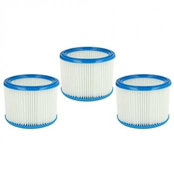 3x Replacement Cartridge Filters for Nilfisk Aero 21-01 Inox & 21-21 by Vhbw