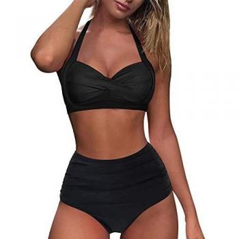 Große Größen Damen Push-Up Bikini mit Streifen