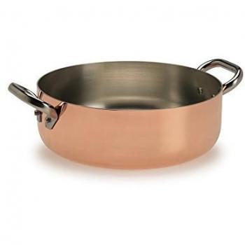 Rame Liscio Induction – Casseruola Bassa 20 cm a Due Maniglie