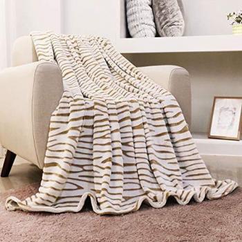 Microfiber Zebra Print Throw Blanket – FY Fiber House, 50x60in, Brown