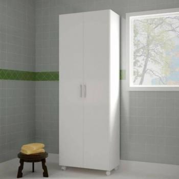 Armario Multiusos Alto con Ruedas Color Blanco 72x183 cm