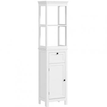 Mueble de baño Homcom 40x30x165 cm: cajón, puerta y dos compartimentos