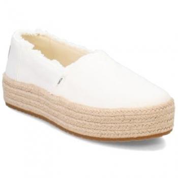 Toms Women's White Canvas Valencia Platform Espadrilles