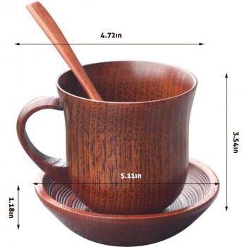 Rustic Wooden Beverage Mug Set