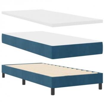 Box Spring Azul Oscuro 200x100 cm – Poliester vidaXL