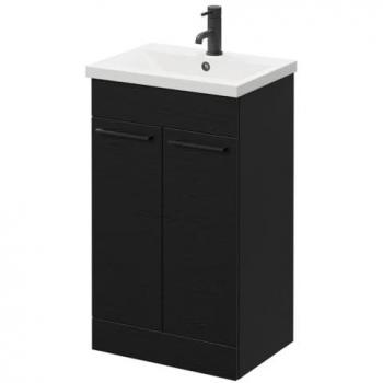 500mm Napoli Floor Standing Vanity Unit in Nero Oak
