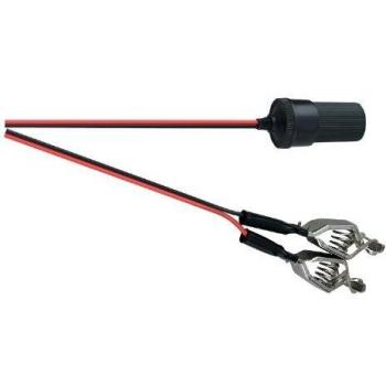 Battery‑to‑Lighter 12V Power Connector with Double Crocodile Clamps
