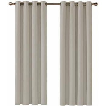 Deconovo Thermovorhang 240x135cm lichtundurchlässig Hellbeige 2er Set