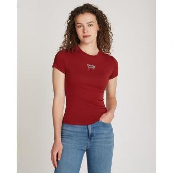 Tommy Jeans Essential Red Burnt T-shirt Cintré Femme