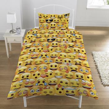 Smiley Faces Duvet Cover Set, Yellow, Single