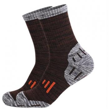 Chaussettes mi-mollet en coton avec coussin épais pour hommes, chaussettes sportives chaudes