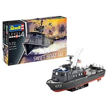 Revell 05176 – Modello di Nave Militare in Scala 1:72, Motoscafo da Pattugliamento Swift Boat Mk.I, Rivestimento Non Incluso