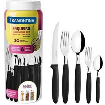 Ipanema Posate 6 Persone – Tramontina 23398088 (Manico Nero)