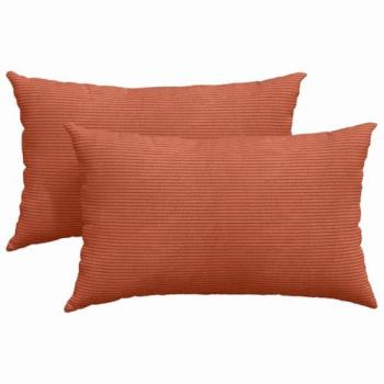 Coussins de canapé en velours rouge orange 50 x 30 cm