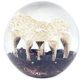 Presse-papier en verre avec paillettes 8 cm