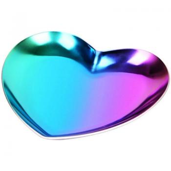 Expositor corazón joyas bandeja en forma metálica