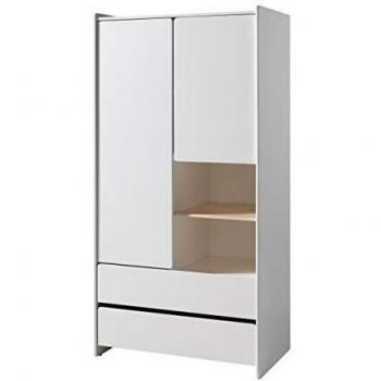 Armoire 90cm 2 portes 2 tiroirs Kiddy blanc