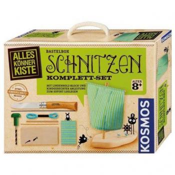 KOSMOS Bastelbox SCHNITZEN & Opinel Kindermesser No 07, Buche, natur, rostfrei