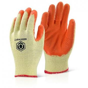 Beeswift Orange XL Economy Grip Gloves, 10‑Pack