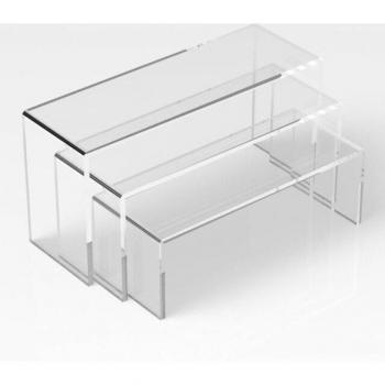 3-Unit Wooden & Acrylic Storage Stand for Accessories